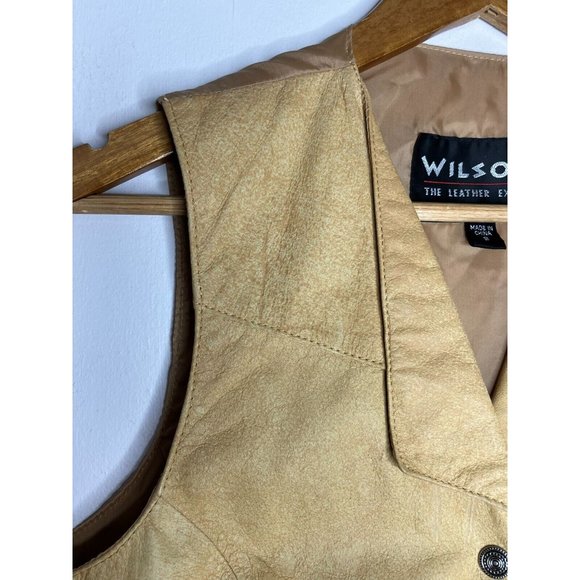 Wilsons Leather Suede Leather Vest Tan Womens Size Small Hippie Boho - Picture 3 of 12
